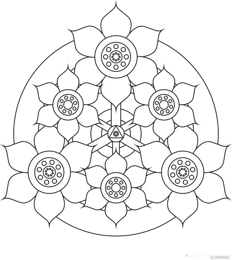 free mandalas coloring &gt; flower mandalas &gt; flower mandala design 18