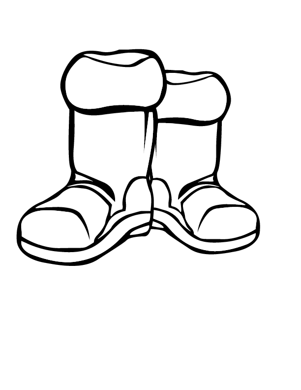 winter boots coloring page