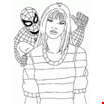 Spiderman Gwen Stacy Coloring Sheet