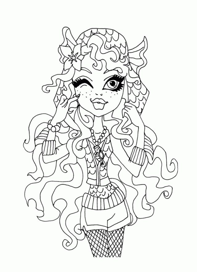 monster high coloring pages lagoona blue on the phone coloring 