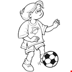 Soccer Coloring Page | Girl Kicking Ball 