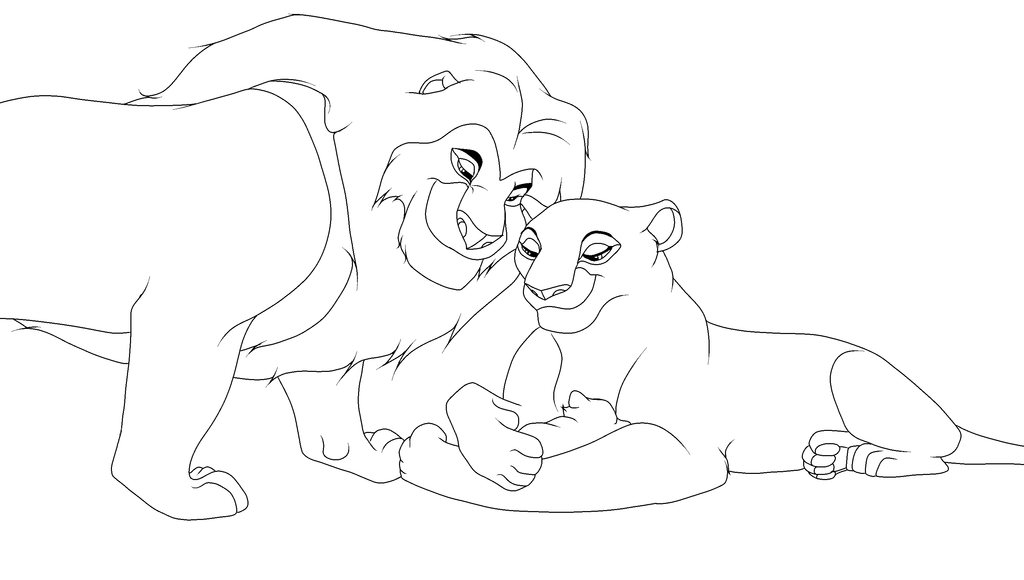 lion king mufasa and sarabi lineart by lokithedemon on deviantart