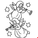 Angels Singing Coloring Page