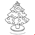 Christmas Tree Cartoon Clipart Sheet