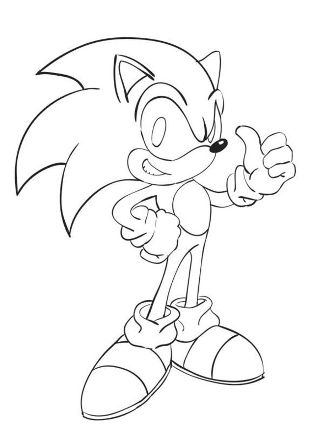 sonic clipart coloring page