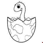 Baby Dinosaur Hatching Coloring Page