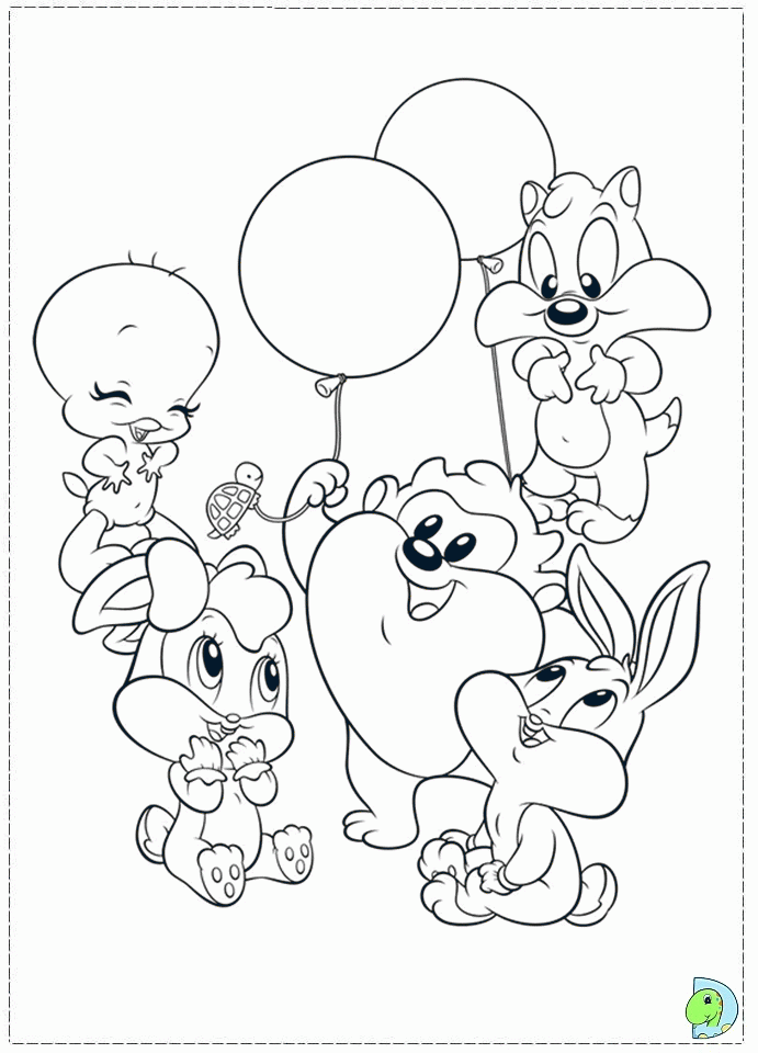 baby looney tunes coloring page- dinokids.