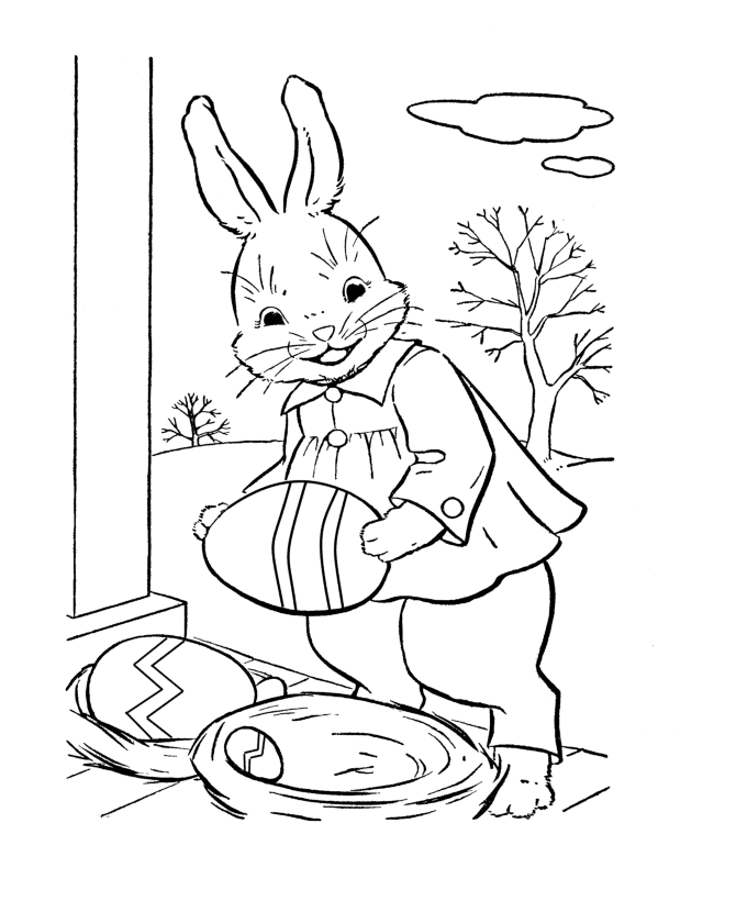easter bunny with egg color clipart