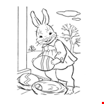 Easter Bunny With Egg Color Clipart