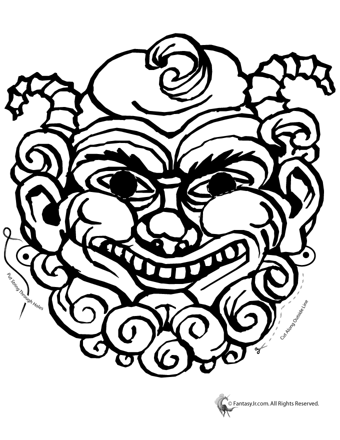 fantasy jr greek mythical creature mask coloring page