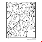 Seven Dwarfs Coloring Page