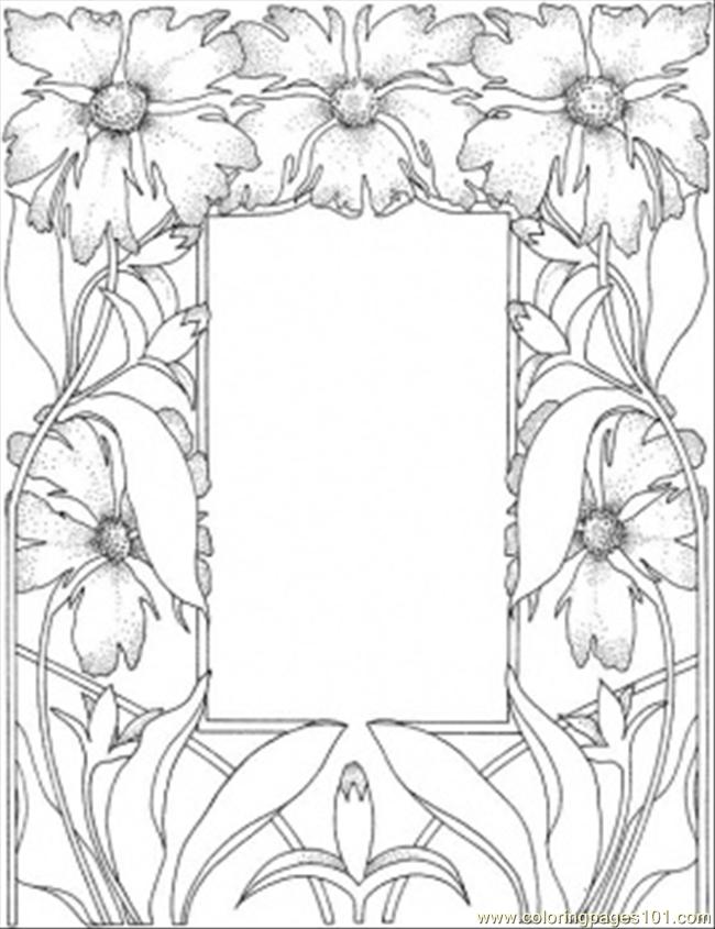 coloring pages gorgeous picture frame (other &gt; decorations) - free 