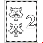 Number 2 Cats Worksheet Coloring Page