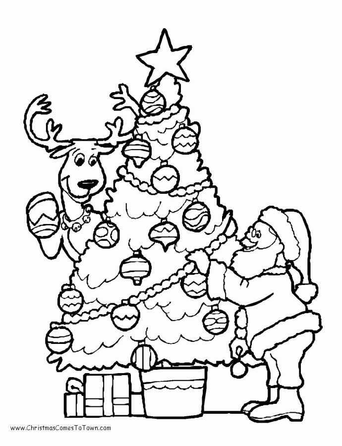 christmas tree printable coloring page