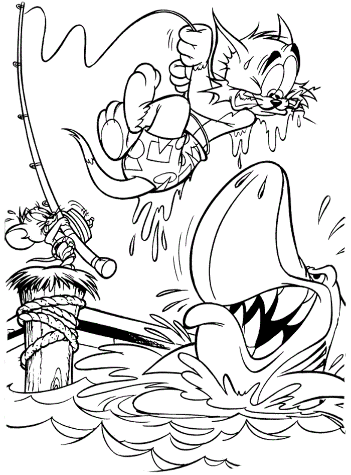 nobita fishing shark coloring page | kids coloring page