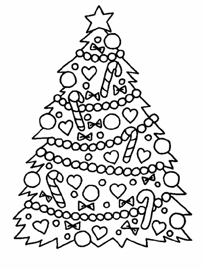 white christmas tree color drawing