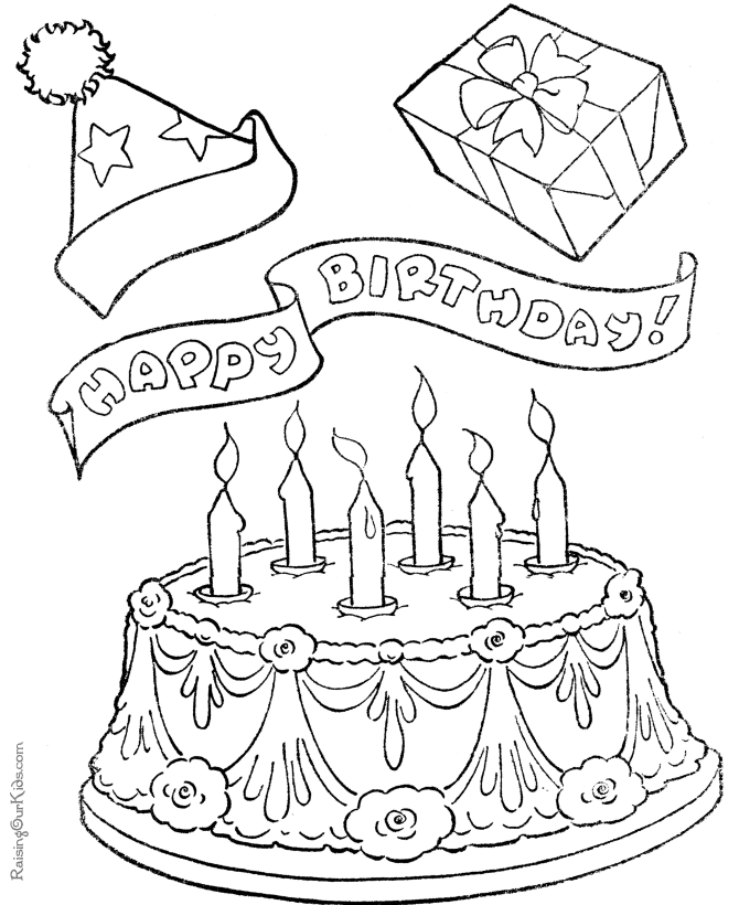 birthday cake coloring pages | coloring pages