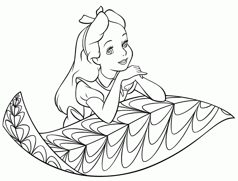alice wonderland colouring pages (page 3)