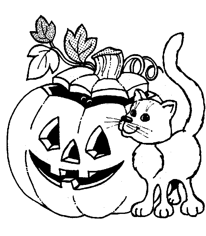 cat halloween clipart page