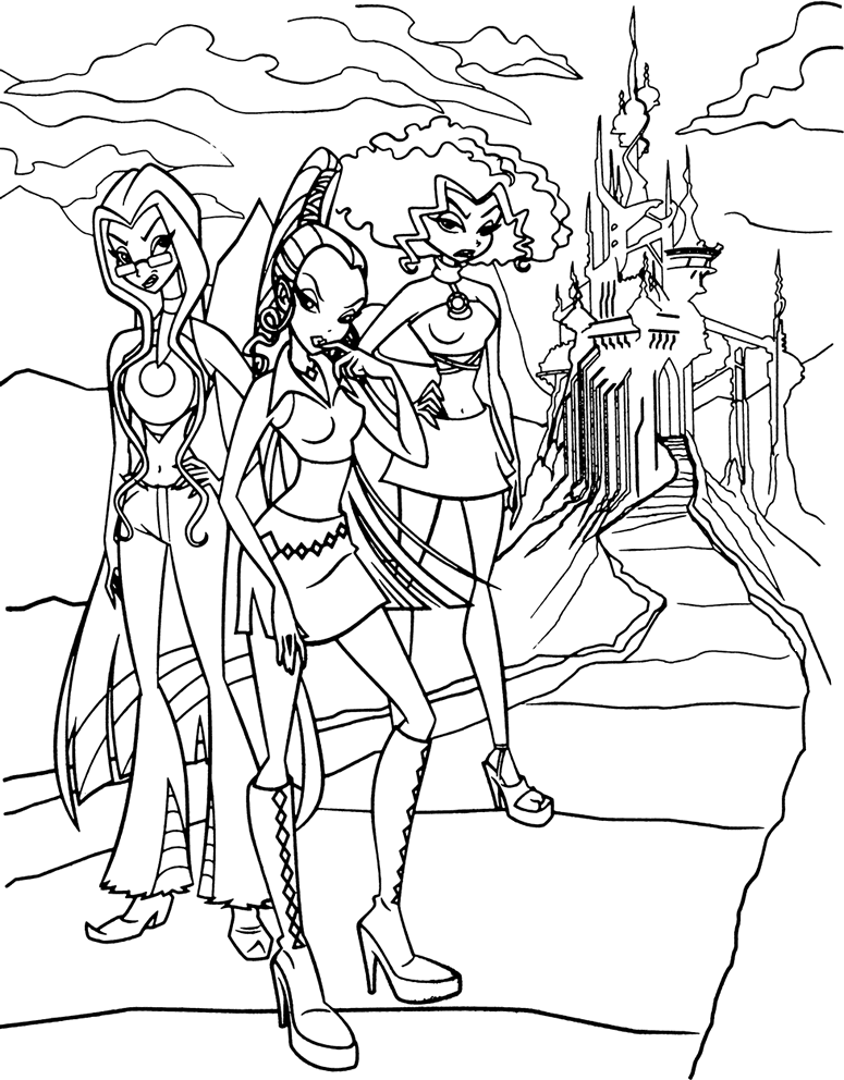 winx icy colouring pages