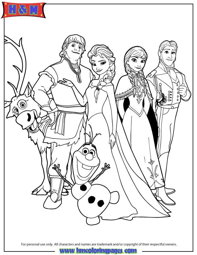 frozen coloring page