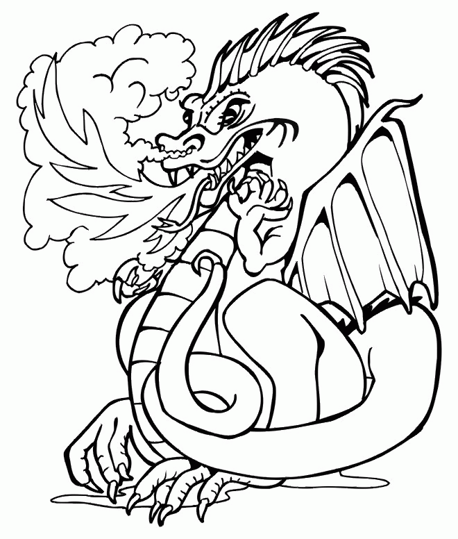 fire breathing dragon clipart book